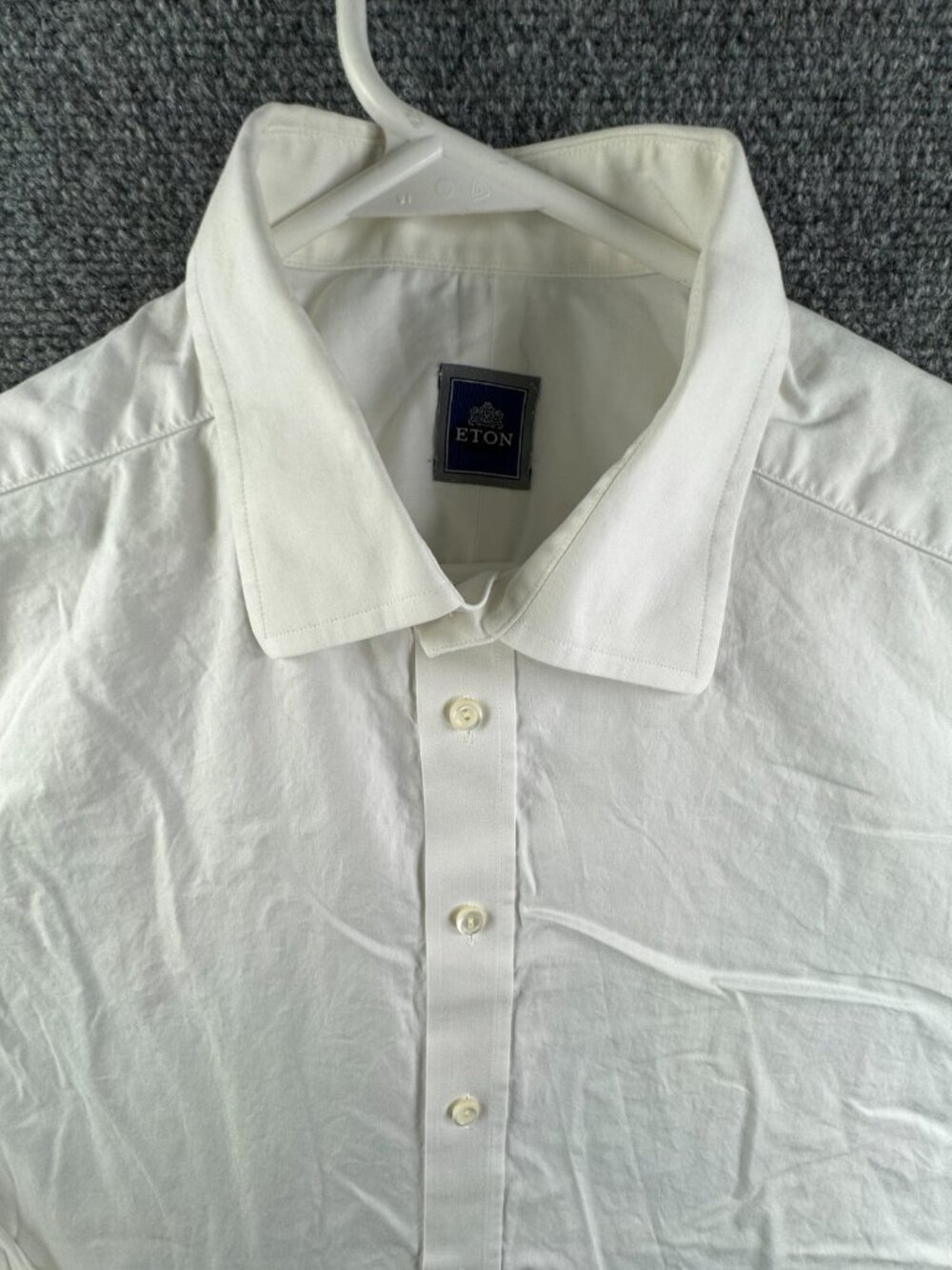 Eton Long Sleeve Button Up Shirt Men Cotton Designer White 17.5 Sweden Woven
